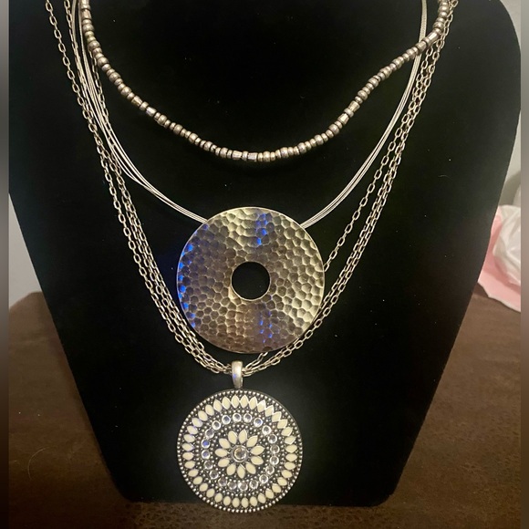 Boho long Silver tone, wire chain and beaded Necklaces with Unique Pendants - Picture 1 of 12